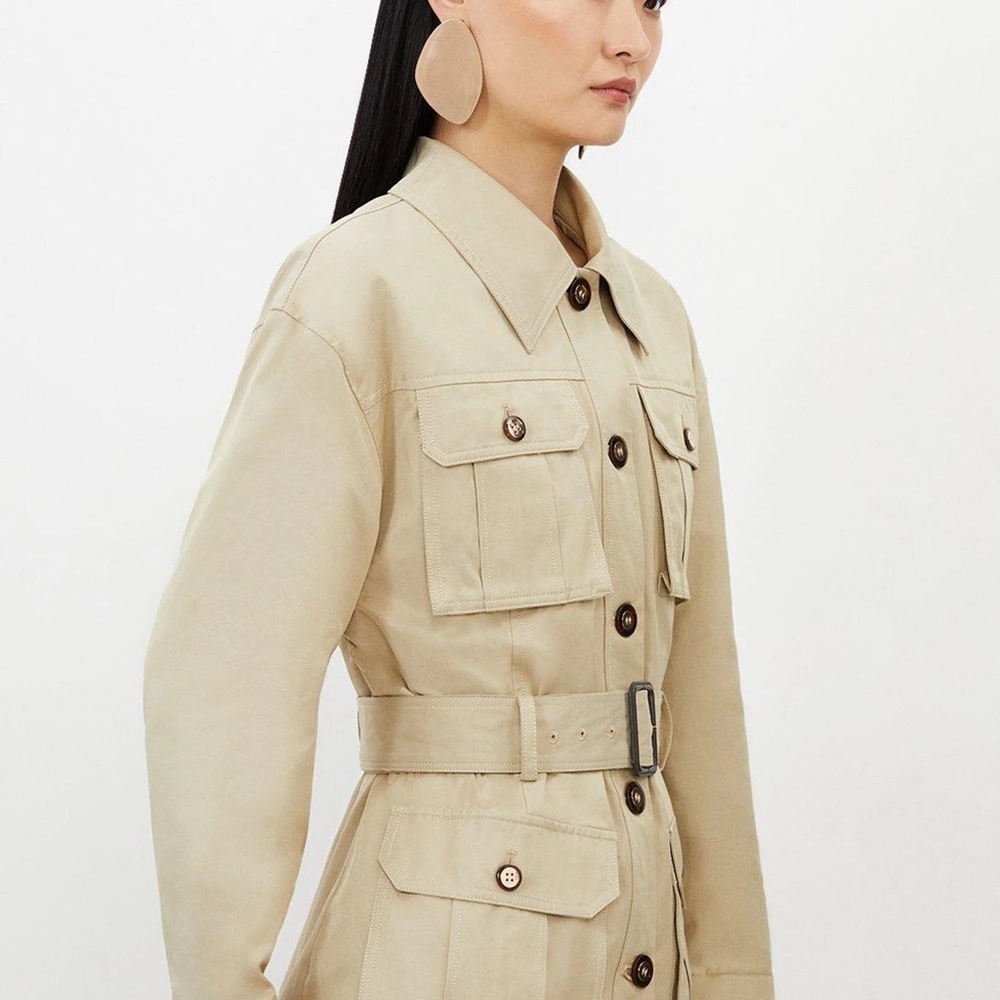 Karen Millen Tailored Cargo Pocket Belted Safari Jacket - Picture 4 of 6